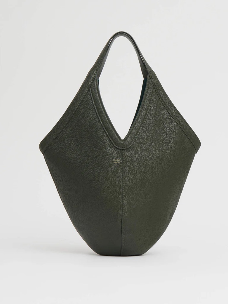 Mansur Gavriel Olive Pebbled Leather Hobo